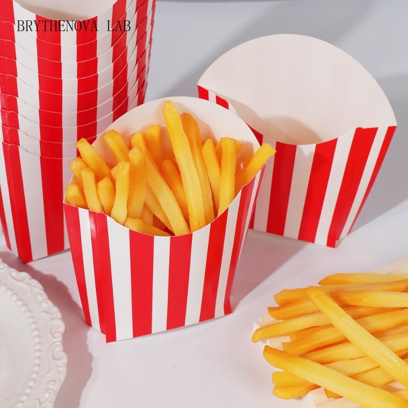 Home Cinema Events - 50pcs Striped Disposable Party Tableware Popcorn
