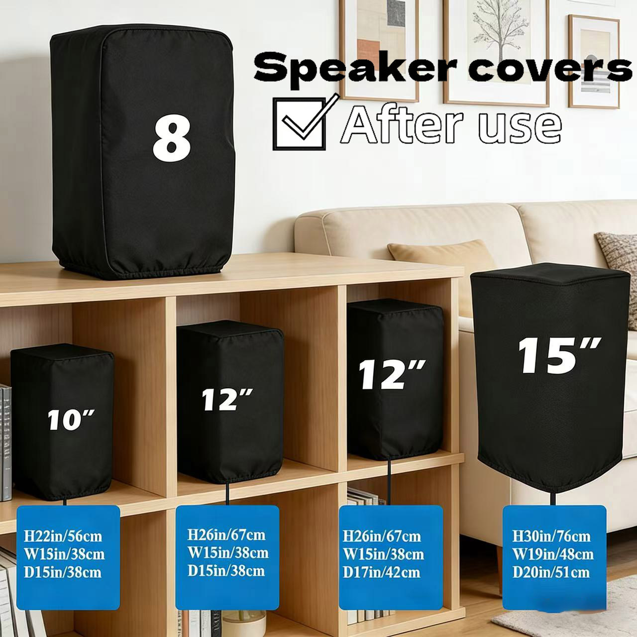Home Cinema Speaker System - Durable Black 210D Oxford Cloth Speaker