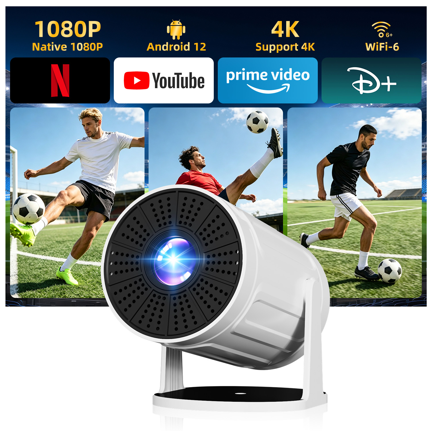 Home Cinema Compact - HA1 Mini Portable Smart Projector Android12