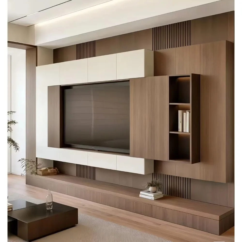 Home Cinema Furniture - Modern Custom Wooden Low TV Cabinet