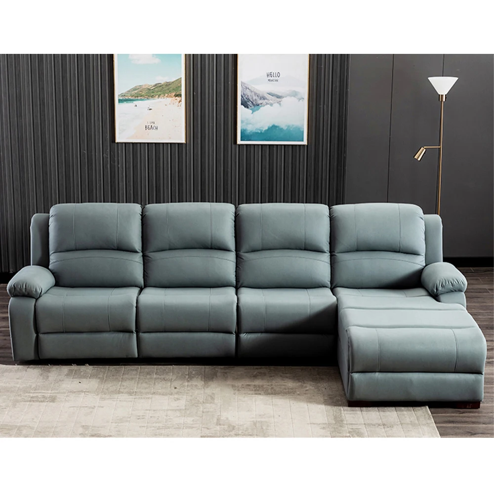 Home Cinema Couch - Genuine Leather Manual Electric Recliner Sofa