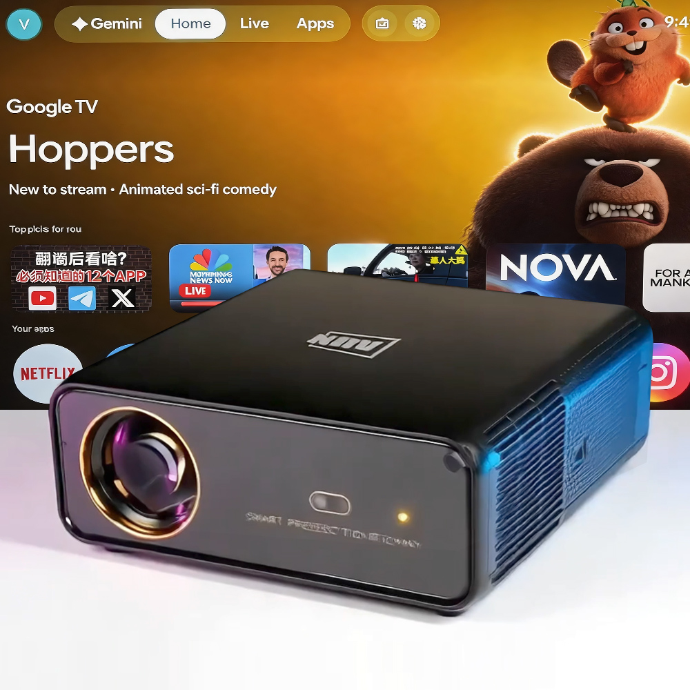 Home Cinema Compact - AUN U001 Pro Android Projector 4K
