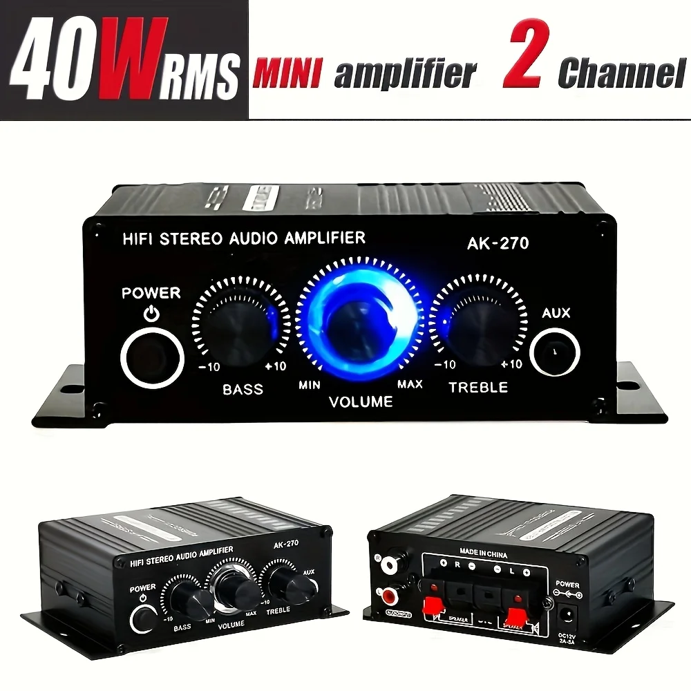 Home Cinema Compact - AK-270 12V/24V 400W Compact Power Amplifier