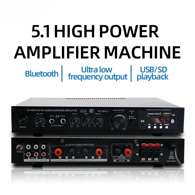 Home Cinema Speaker System - AV-369BT Bluetooth 5.1 Sound Speaker AMP,Stereo
