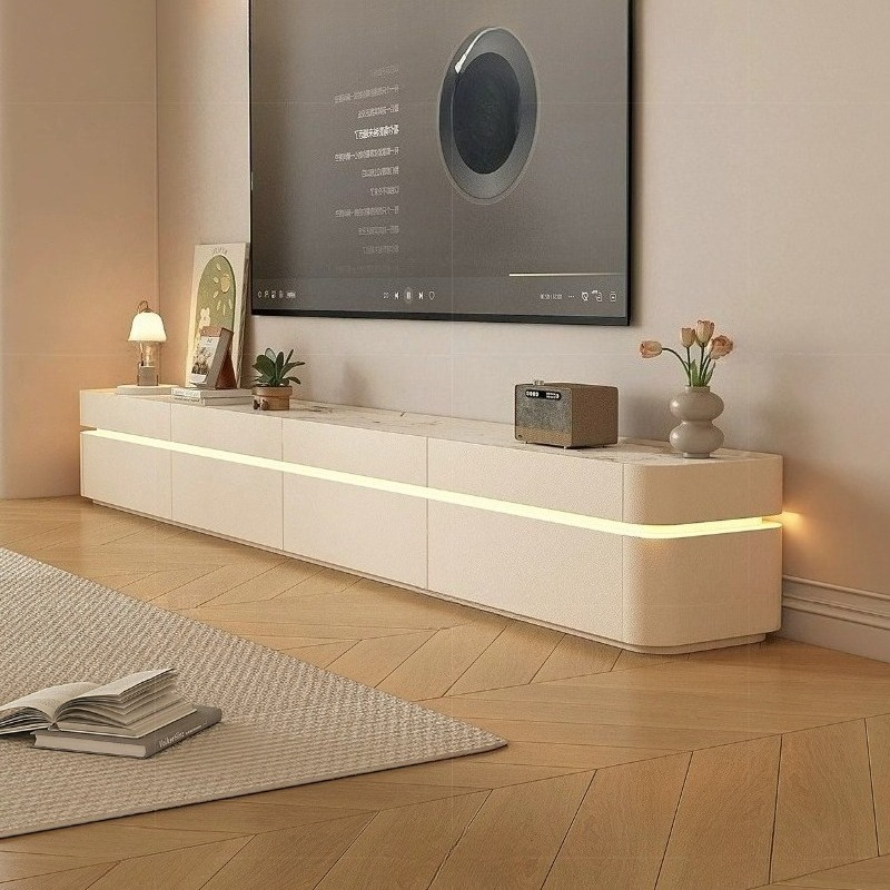 Home Cinema Furniture - Modern cream style double rock panel