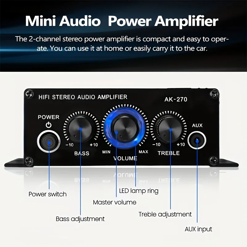 AK-270 400W Mini Power Amplifi - огляд і ціна Home Cinema Compact